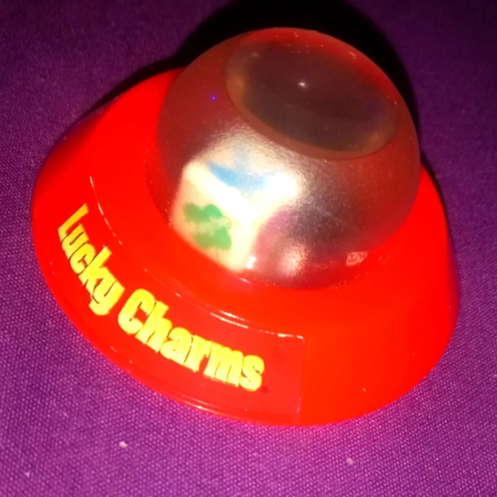 Lucky Charms Cereal Pop-O-Matic Popper Dice Toy General Mills Advertising Vtg